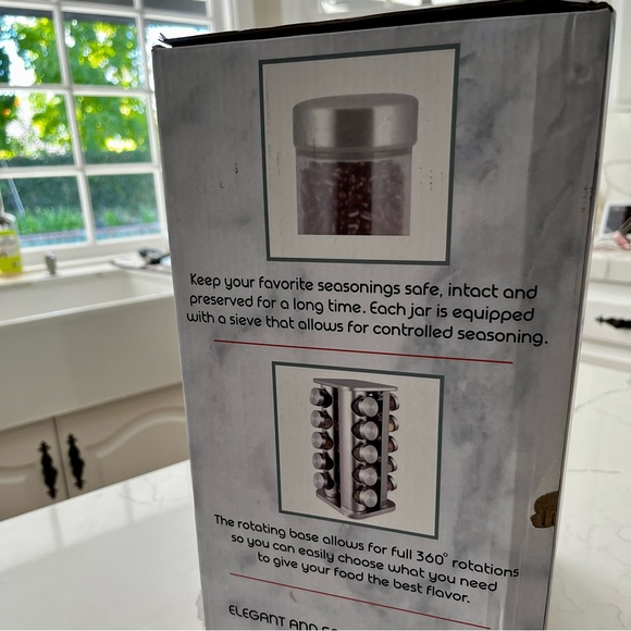 Revolving Spice Rack Square Stainless Steel - Picture 4 of 8